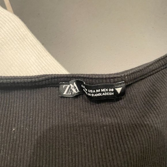 BUNDLE OF 2 zara scrunch crop top size m black/white - Picture 7 of 7